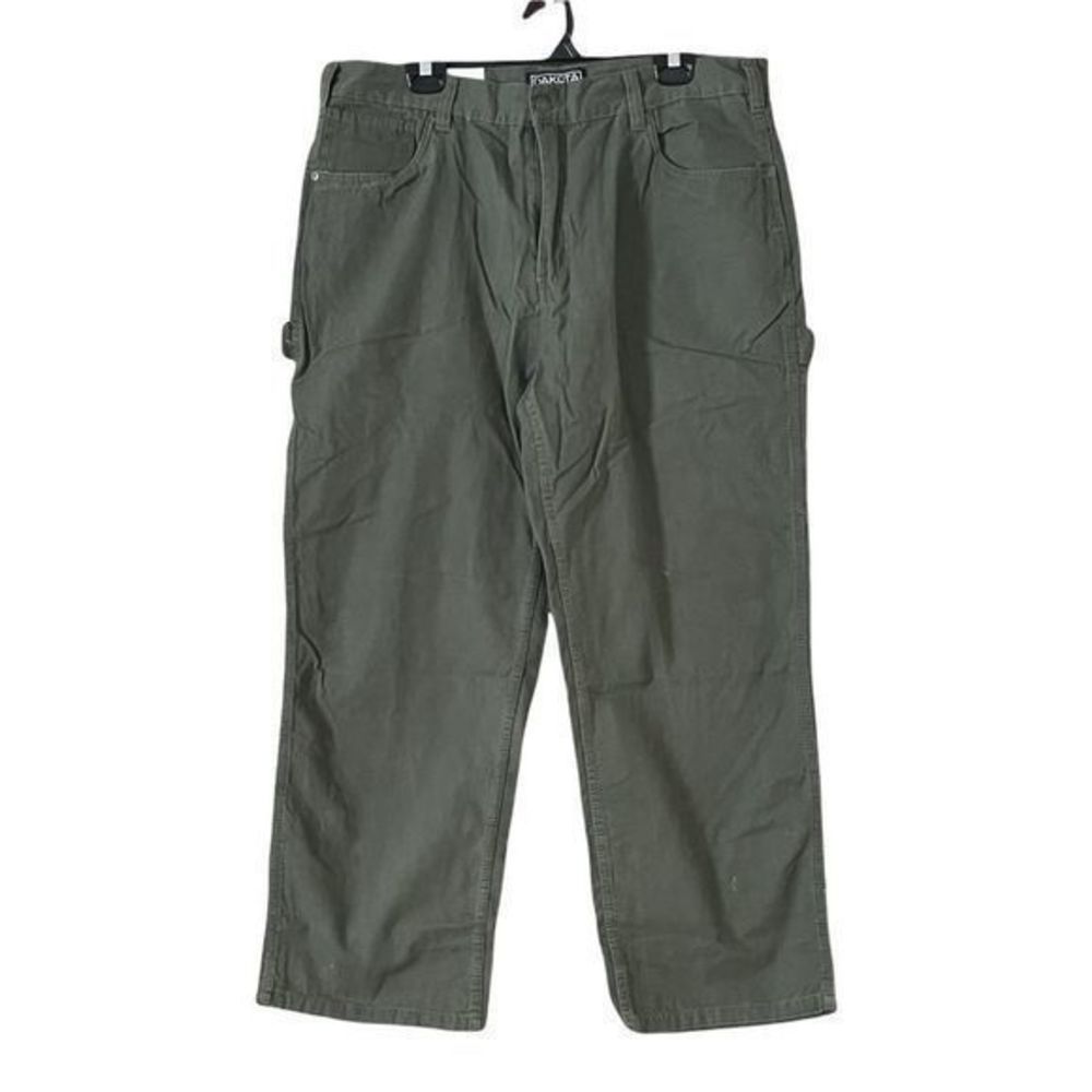 Dakota Mens Canvas Duck Carpenter Pants Army Green Size 38x30